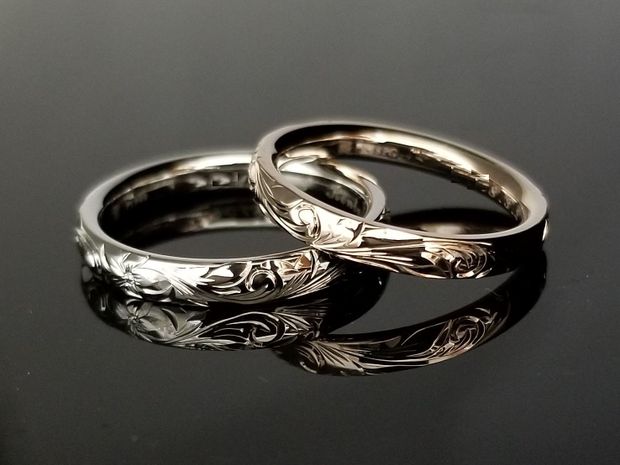 【TANZO.(鍛造指輪)】ハワイアン彫りが美しく輝かしい鍛造リング