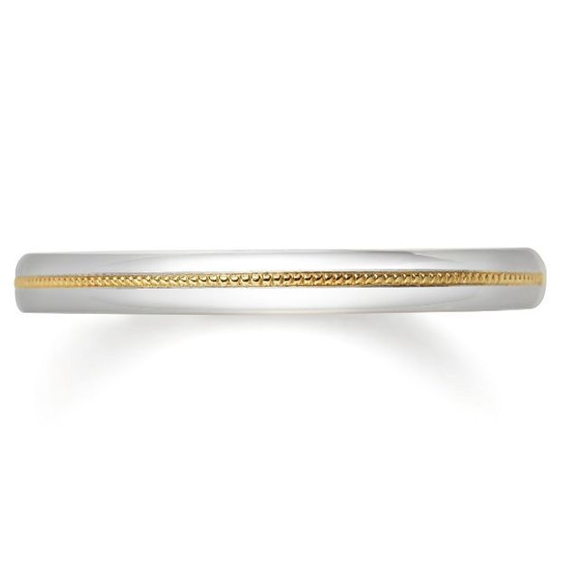 【ORECCHIO(オレッキオ)】レガート～legato　プラチナのアームに走るイエローゴールドのミル打ちがポイント