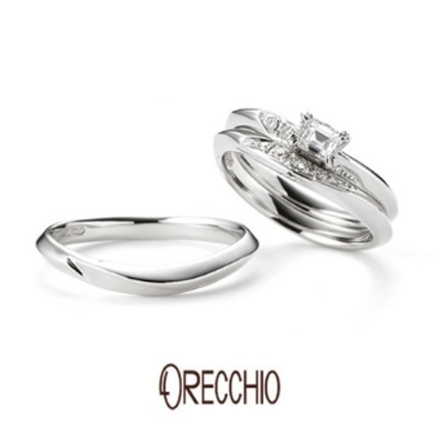 【ORECCHIO(オレッキオ)】ネロリ～婚約指輪と結婚指輪の重ね着けでハートが浮かぶエレガントな結婚指輪