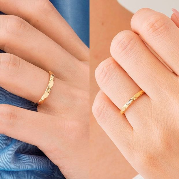 【ORECCHIO(オレッキオ)】ゼラニウム～　マーキス型のブロックが連なった動きのある軽やかな結婚指輪