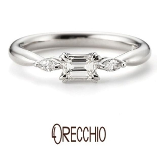 【ORECCHIO(オレッキオ)】ジャスミン～エメラルドカットダイヤ&times;マーキスダイヤで他にはないデザイン