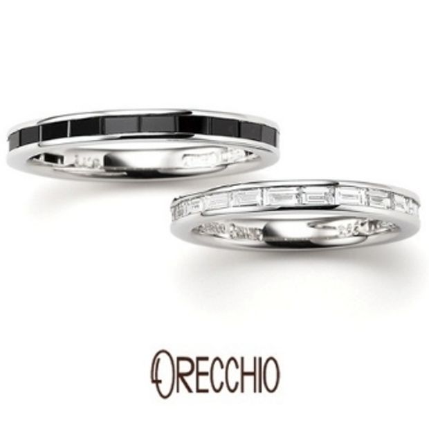 【ORECCHIO(オレッキオ)】＜safari～サファリ＞FM-2219/FM-2220　バゲットカットブラックダイヤのエタニティはオレッキオだけ！