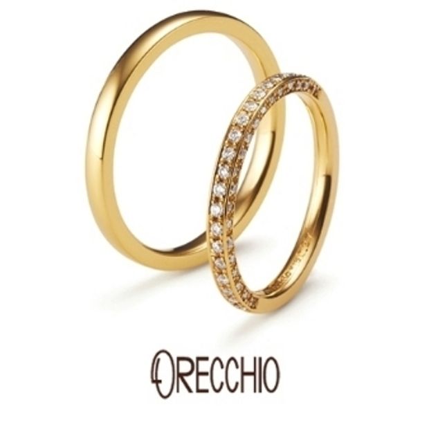 【ORECCHIO(オレッキオ)】＜pipi～ピピ＞PM-2401/PM-2402　細身のデザインの3面全てにダイヤを散りばめエタニティータイプの指輪