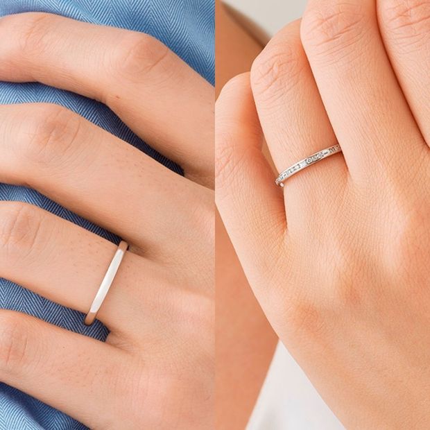 【ORECCHIO(オレッキオ)】＜siena～シエナ＞SM-2111/PM-2401　四角いダイア&times;丸いダイアをセッティングしたエタニティタイプの結婚指