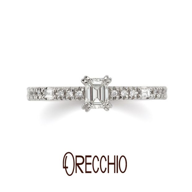 【ORECCHIO(オレッキオ)】＜siena～シエナ＞3つの異なるダイヤモンドの輝きが楽しめる華やかな婚約指輪。SE‐1113‐K