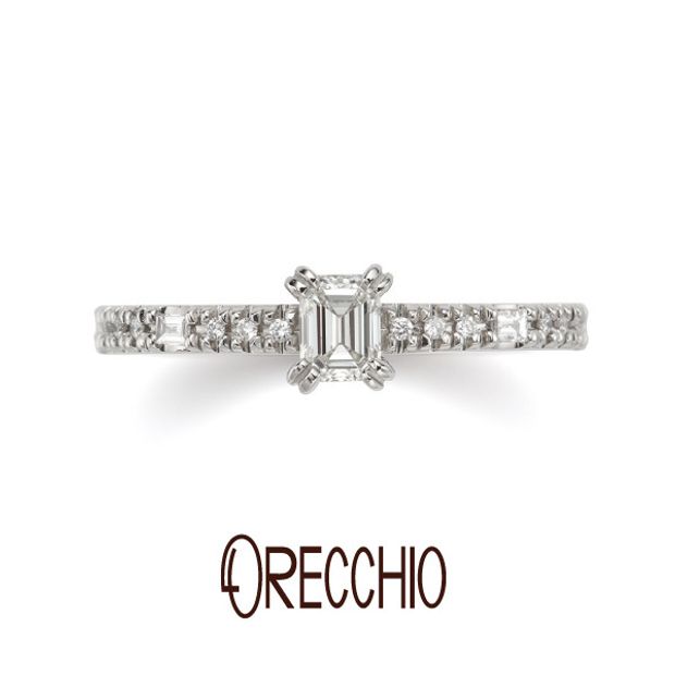 【ORECCHIO(オレッキオ)】＜siena～シエナ＞3つの異なるダイヤモンドの輝きが楽しめる華やかな婚約指輪。SE‐1113‐K