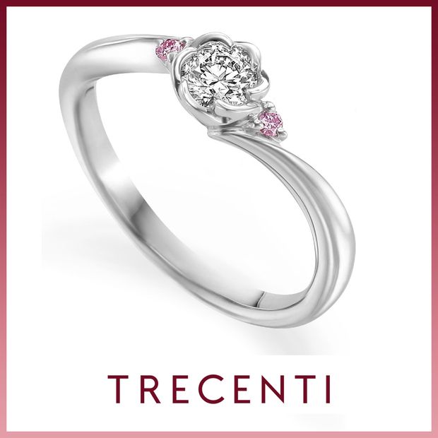 【TRECENTI(トレセンテ)】【お花を彷彿とさせるダイヤモンドセッティング】ペオニアS（FLO-6EP)