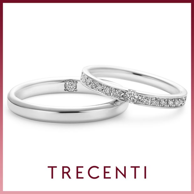 【TRECENTI(トレセンテ)】【一つの原石から生まれたダイヤモンドを分かち合う】フェリーチェ 双子ダイヤモンド（FELI-FM TW／FELI-FL0.05TW)