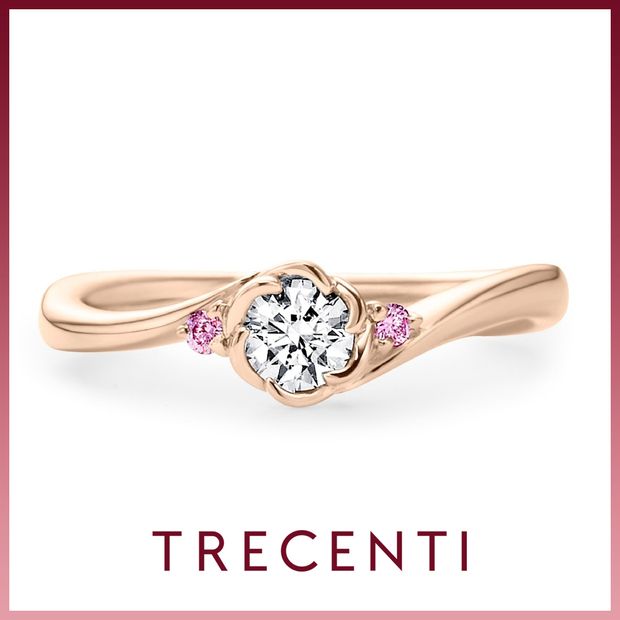【TRECENTI(トレセンテ)】【お花を彷彿とさせるダイヤモンドセッティング】ペオニアS（FLO-6EP)