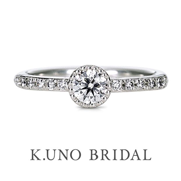 【ケイウノ ブライダル(K.UNO BRIDAL)】【ロイヤルブライトネス】包み込むようなダイヤセッティングで、身に着けやすいクラシカルなリング
