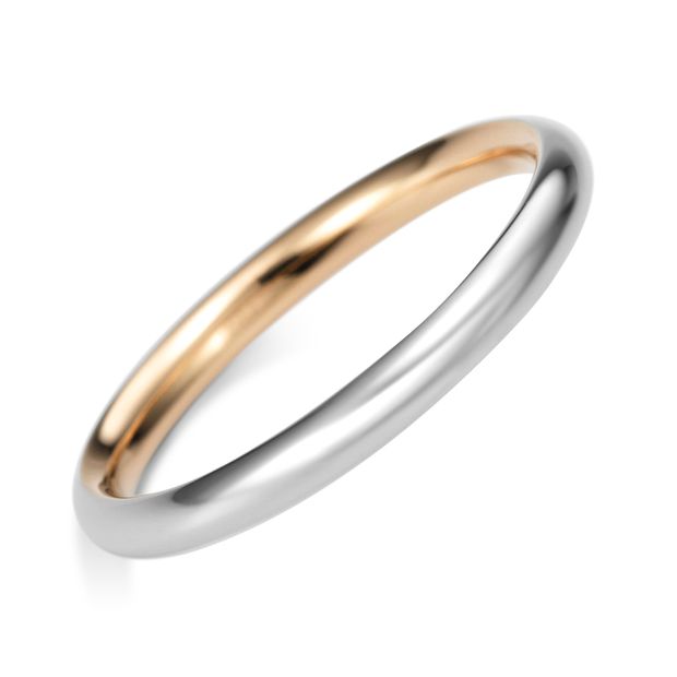 【ケイウノ ブライダル(K.UNO BRIDAL)】【月日】シンプルなリングの内側をイエローとピンクに