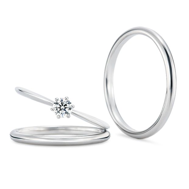 【ケイウノ ブライダル(K.UNO BRIDAL)】【ハピネスクラウンⅡ】さりげなくクラウンをデザインした、シンプルな婚約指輪