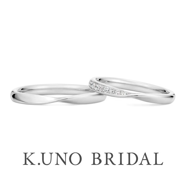 【ケイウノ ブライダル(K.UNO BRIDAL)】【リボン】リボンがモチーフのシンプルな結婚指輪
