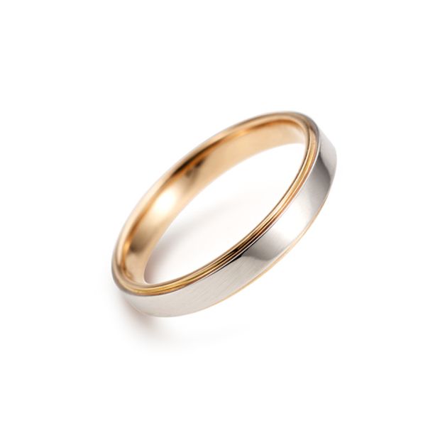 【ケイウノ ブライダル(K.UNO BRIDAL)】【月日(平打ちタイプ)】シンプルなリングの内側をイエローとピンクに