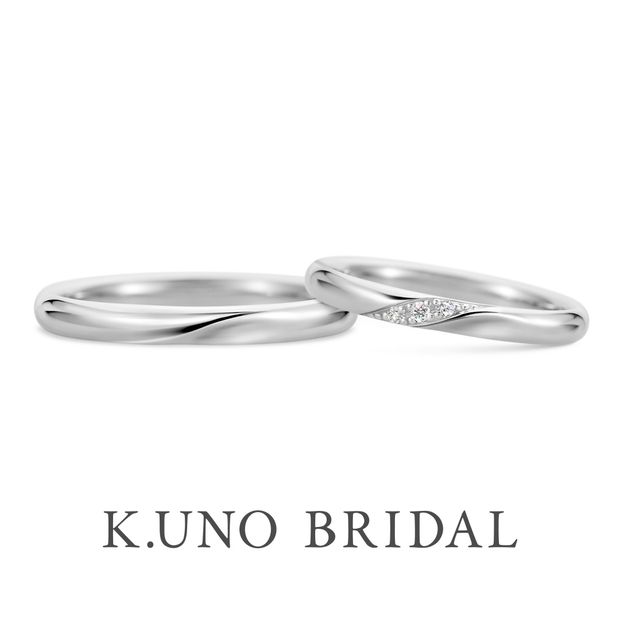 【ケイウノ ブライダル(K.UNO BRIDAL)】【リサータ】えくぼが浮かぶようなデザインに、笑顔のたえない日々を願って～