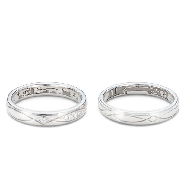 【ケイウノ ブライダル(K.UNO BRIDAL)】[オーダーメイド]それぞれの好みの形を叶えながら、同じ模様で通じ合う指輪