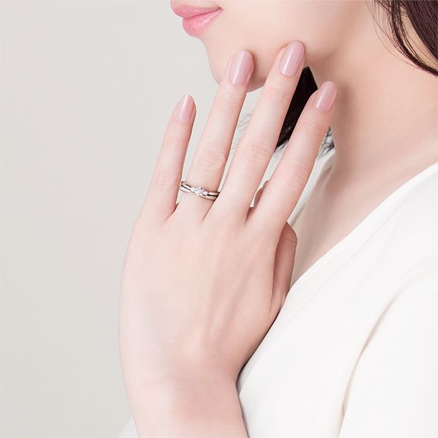 【ケイウノ ブライダル(K.UNO BRIDAL)】【リボン】リボンがモチーフのシンプルな結婚指輪