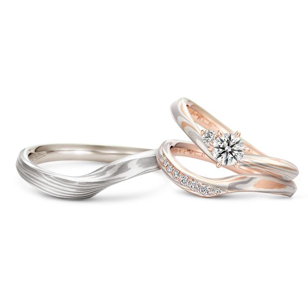 【ケイウノ ブライダル(K.UNO BRIDAL)】【MOKUME（木目金）Arietta Fianco】アリエッタ・フィアンコ