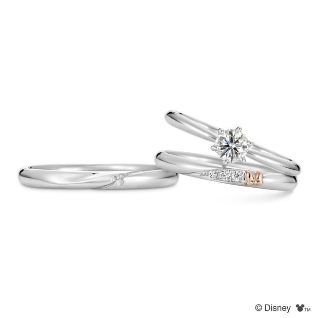 【ケイウノ ブライダル(K.UNO BRIDAL)】[Disney] Tied with Love 「ミッキー＆ミニー」 / エンゲージリング （婚約指輪）