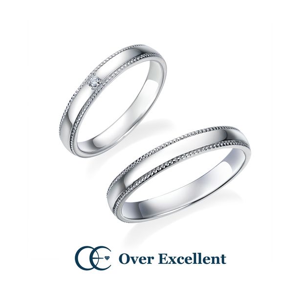 【Over Excellent(オーバーエクセレント)】【Flower Shower -フラワーシャワー-】サイドに施されたミルグレインエッジがシンプルなシルエットにモダンでクラシカルな表情をプラス。