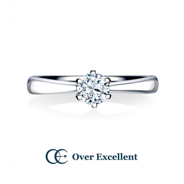 【Over Excellent(オーバーエクセレント)】【Sun Flower ヒマワリ -あなたを見つめる-】ヒマワリの花言葉のように、真っすぐに太陽を向くヒマワリのように純粋でピュアな心を表した、正統感の薫るソリティアリング