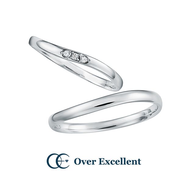 【Over Excellent(オーバーエクセレント)】【Exacum affine エキザカム -あなたを愛します-】大切な人への贈り物にぴったりの花言葉を持つ、エキザカム。流れるようなゆったりとしたシルエットは、指になじむ着け心地です。