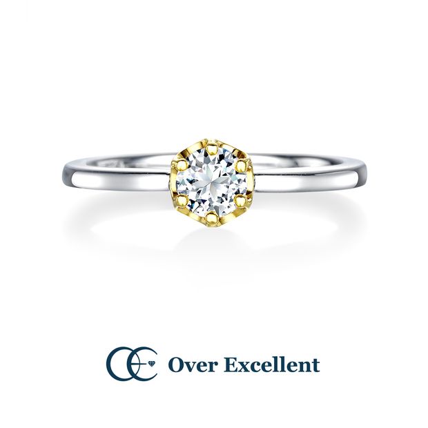 【Over Excellent(オーバーエクセレント)】【Carnation カーネーション -愛情-】センターストーンを引き立てる演出が施されたかわいらしさと優美さを兼ね備えたリング