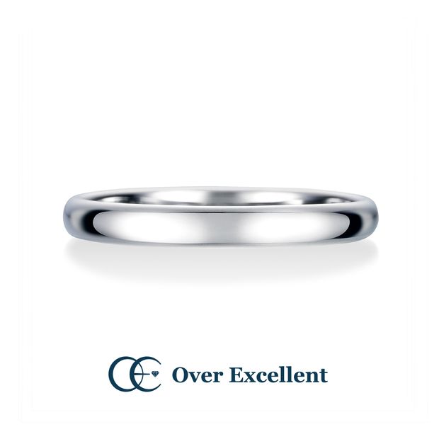 【Over Excellent(オーバーエクセレント)】【Nicotiana　ニコチアナ　～あなたがいれば～】　王道の甲丸フォルムのデザイン。上品な輝きのダイヤモンド入りマッリジリング。