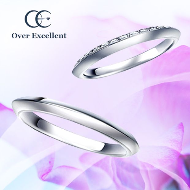 【Over Excellent(オーバーエクセレント)】【Blue Moon Rose ブルームーン・ローズ -月のひかり-】エッジにダイヤモンドが施された、精巧なデザインが美しいリング。