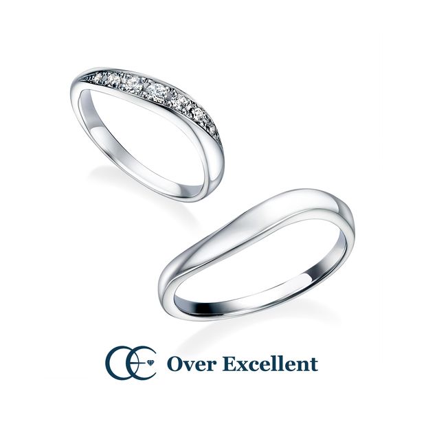 【Over Excellent(オーバーエクセレント)】【Star of bethlehem　スターオブベツレヘム　-流れ星-】真っすぐ向き合うふたりを導き輝く流れ星をイメージした優美な曲線。