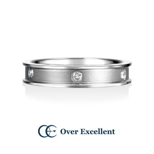 【Over Excellent(オーバーエクセレント)】【Oncidium オンシジウム -美しい瞳-】マット加工を施したアームに、艶のあるエッジが上品に輝くモダンなリング。