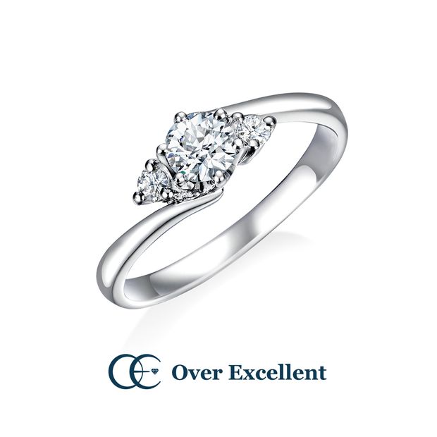 【Over Excellent(オーバーエクセレント)】【Iris アヤメ -やさしいこころ-】薫風とともに爽やかな初夏の花、アヤメ。端正で凛とした佇まいに、朝露のように光るダイヤモンド。繊細ながら緩やかに流れる、指を美しく見せるデザインです。