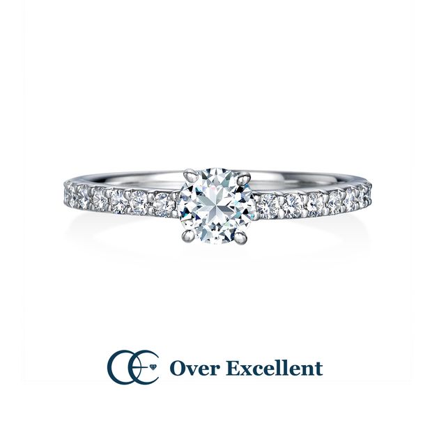 【Over Excellent(オーバーエクセレント)】【 Clematis クレマチス -美しさ-】贅沢にも指いっぱいに広がる輝きが印象的なシリーズ。フラットなシルエットと贅沢に敷き詰めたダイヤモンド。