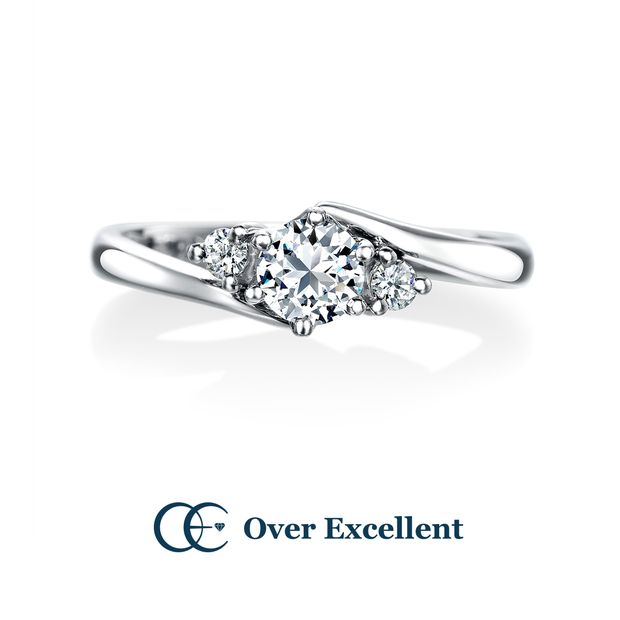 【Over Excellent(オーバーエクセレント)】【Iris アヤメ -やさしいこころ-】薫風とともに爽やかな初夏の花、アヤメ。端正で凛とした佇まいに、朝露のように光るダイヤモンド。繊細ながら緩やかに流れる、指を美しく見せるデザインです。