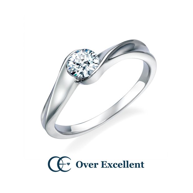 【Over Excellent(オーバーエクセレント)】【Precious ribbon プレシャス・リボン -ふたりの愛を永遠に-】二人の愛を重ね合わせるリボンのような流れるデザイン。優雅な曲線美をお手元に。