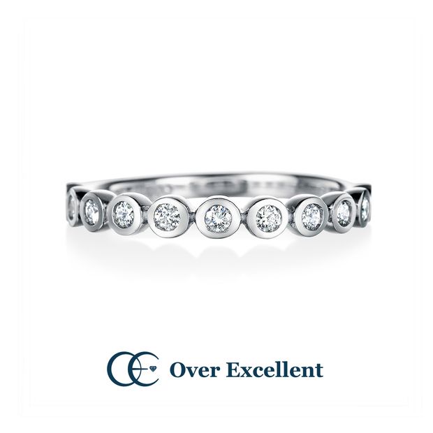 【Over Excellent(オーバーエクセレント)】【Water Drop ウォータードロップ -輝く雫-】永遠を表す意味を持つ円模様。普遍的ながらどこか個性が光るリング。