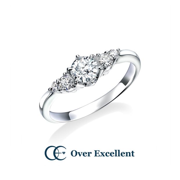 【Over Excellent(オーバーエクセレント)】【Sweet pea スイートピー -門出-】緩やかなVラインに輝くダイヤモンド。さりげなくも甘い香りがするように輝きを存分に活かしたデザイン。