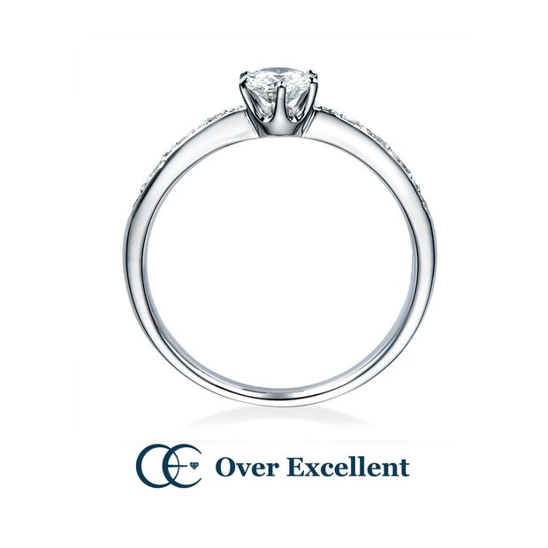 【Over Excellent(オーバーエクセレント)】【Dimorphotheca ディモルフォセカ　-変わらぬ愛-】太陽がよく似合うあなたへ、中心に煌めくO.E. カットダイヤモンドと絞り込むようなメレダイヤがシャープで暖かな輝きを表現