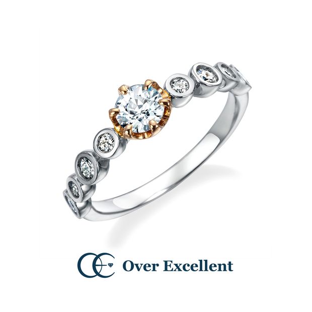 【Over Excellent(オーバーエクセレント)】【Water dots ウォータードット-幸せの水玉模様-】実りを表すラッキーモチーフであるドット模様。願いが叶う力を持つモチーフにふたりをずっと続く幸せを込めて。