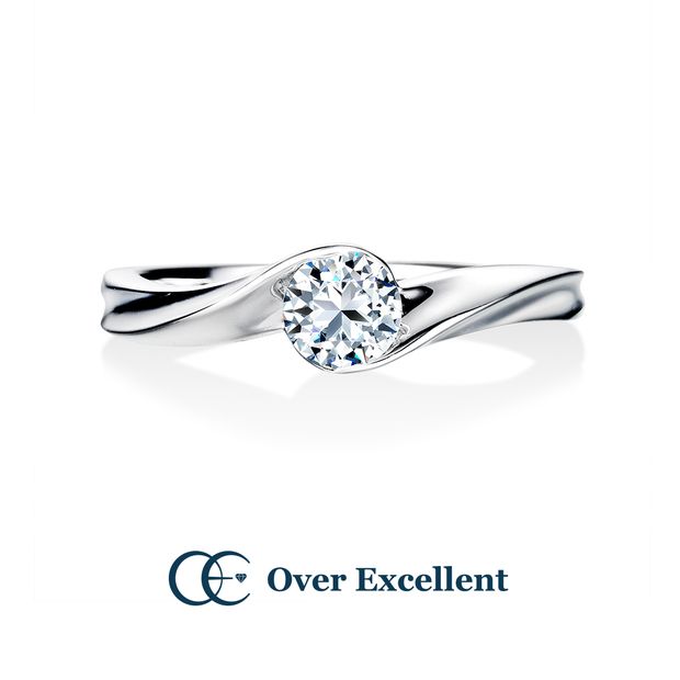 【Over Excellent(オーバーエクセレント)】【Precious ribbon プレシャス・リボン -ふたりの愛を永遠に-】二人の愛を重ね合わせるリボンのような流れるデザイン。優雅な曲線美をお手元に。