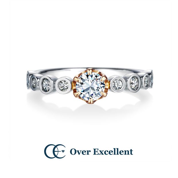 【Over Excellent(オーバーエクセレント)】【Water dots ウォータードット-幸せの水玉模様-】実りを表すラッキーモチーフであるドット模様。願いが叶う力を持つモチーフにふたりをずっと続く幸せを込めて。