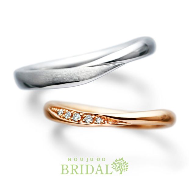 【宝寿堂(ほうじゅどう)】☆新作☆【宝寿堂】柔らかなＶ字ウェーブラインリング《HM2830l/HDG2830s》