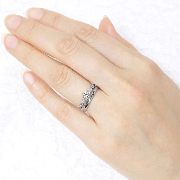 【宝寿堂(ほうじゅどう)】【宝寿堂】ほっそり細身の槌目リング《HM2750l/HM2750s》