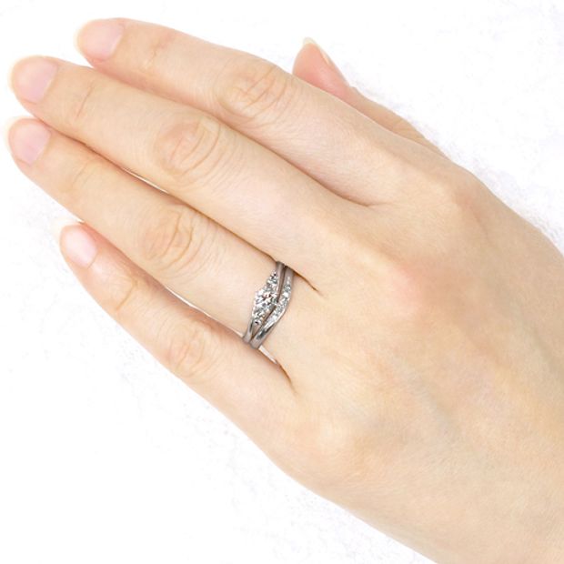 【宝寿堂(ほうじゅどう)】【宝寿堂】柔らかなＶウェーブラインリング《HM2760l/HD2760s》