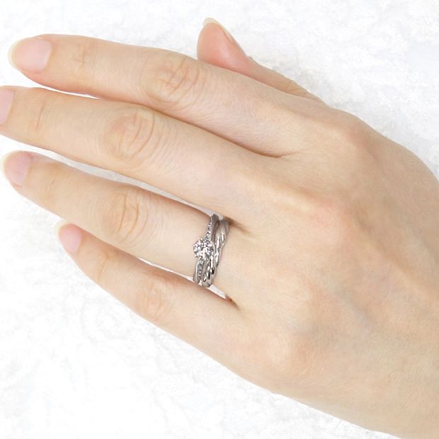 【宝寿堂(ほうじゅどう)】【宝寿堂】ふたりの愛を固く繋ぐロープモチーフのリング《HM263/HM263》