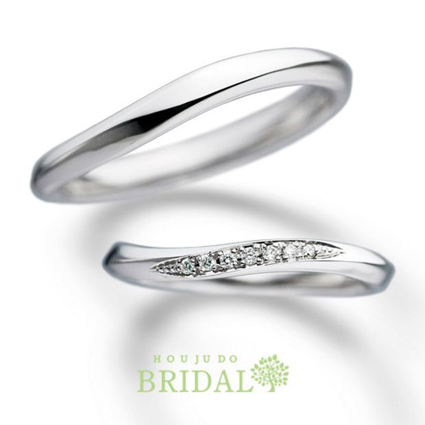 【宝寿堂(ほうじゅどう)】【宝寿堂】捻ったラインにメレダイヤがキラリ《HM2839l/HD2839s》