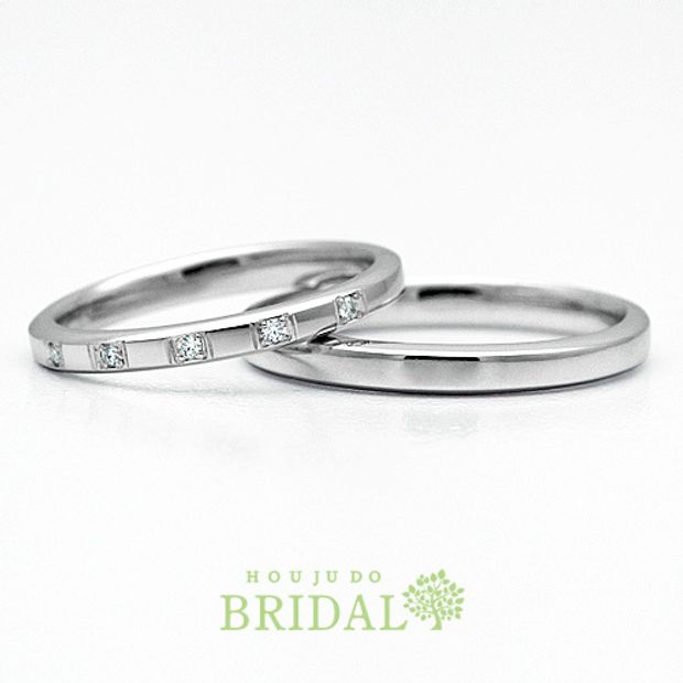 【宝寿堂(ほうじゅどう)】【宝寿堂】細身の甲丸に飛び石メレがキュート《HM2512l/HD2512s-b》