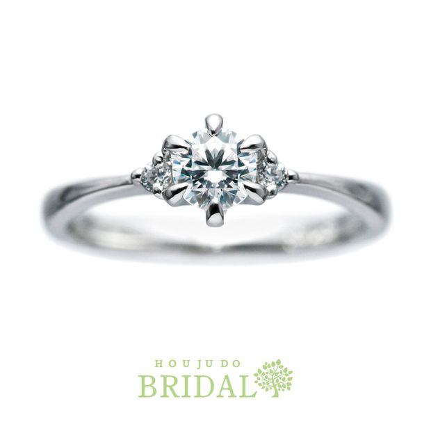 【宝寿堂(ほうじゅどう)】☆新作☆【宝寿堂】細身のフォルムに両脇に一つずつのメレが可憐《HD2878》