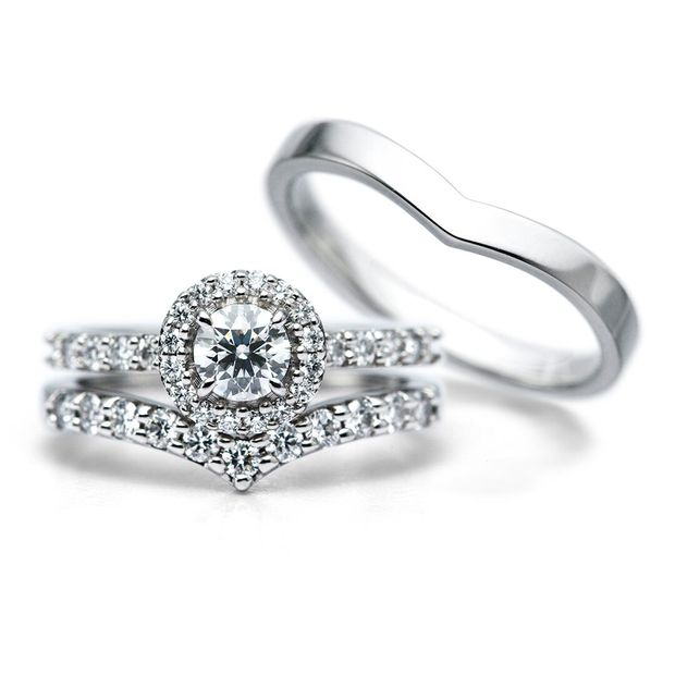 【宝寿堂(ほうじゅどう)】【宝寿堂】スタイリッシュなV字ハーフエタニティ《HD2879/HM2835》