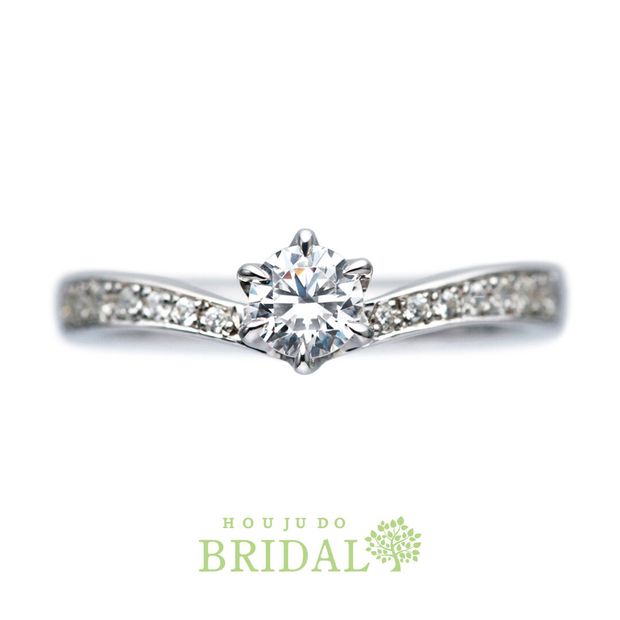 【宝寿堂(ほうじゅどう)】☆新作☆【宝寿堂】V字のアームにメレをずらりと並べて豪華な雰囲気に《HD2872》